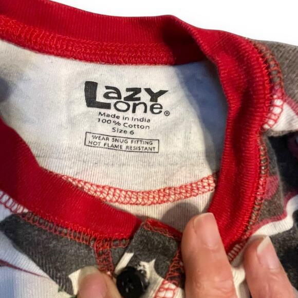 Lazy One Pajama Bear Essentials Kids Sz 6 Long Johns 1 Pc PJ Flapjack Pyjama - Picture 10 of 12